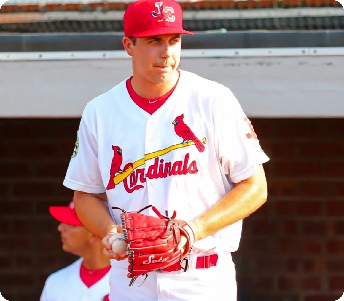 Baseball player in Cardinals uniform