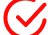 Red check mark in a circle
