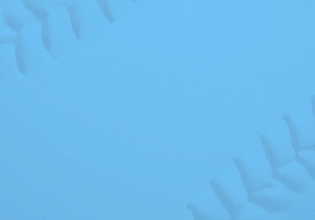 Detailed stitches on blue baseball