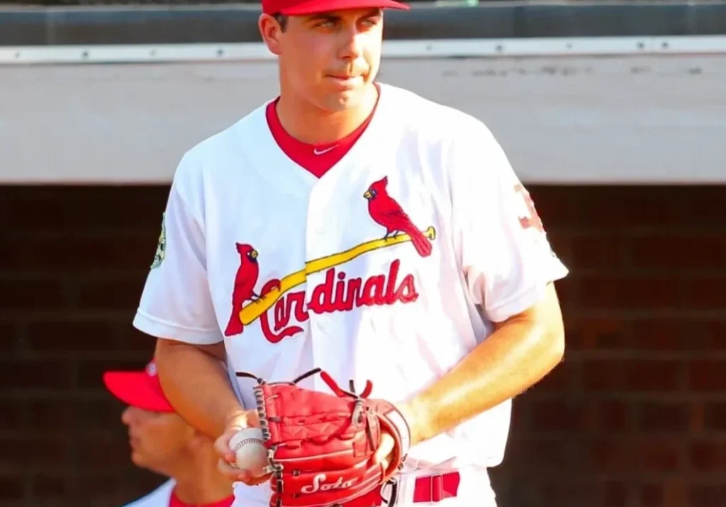 Baseball player in Cardinals uniform
